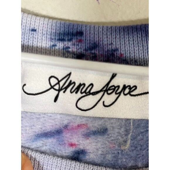 Anna Joyce Sweatshirt Women 2XL Blue Tie Dye Vote Hand Dyed Active Yoga Sporty - Picture 2 of 9